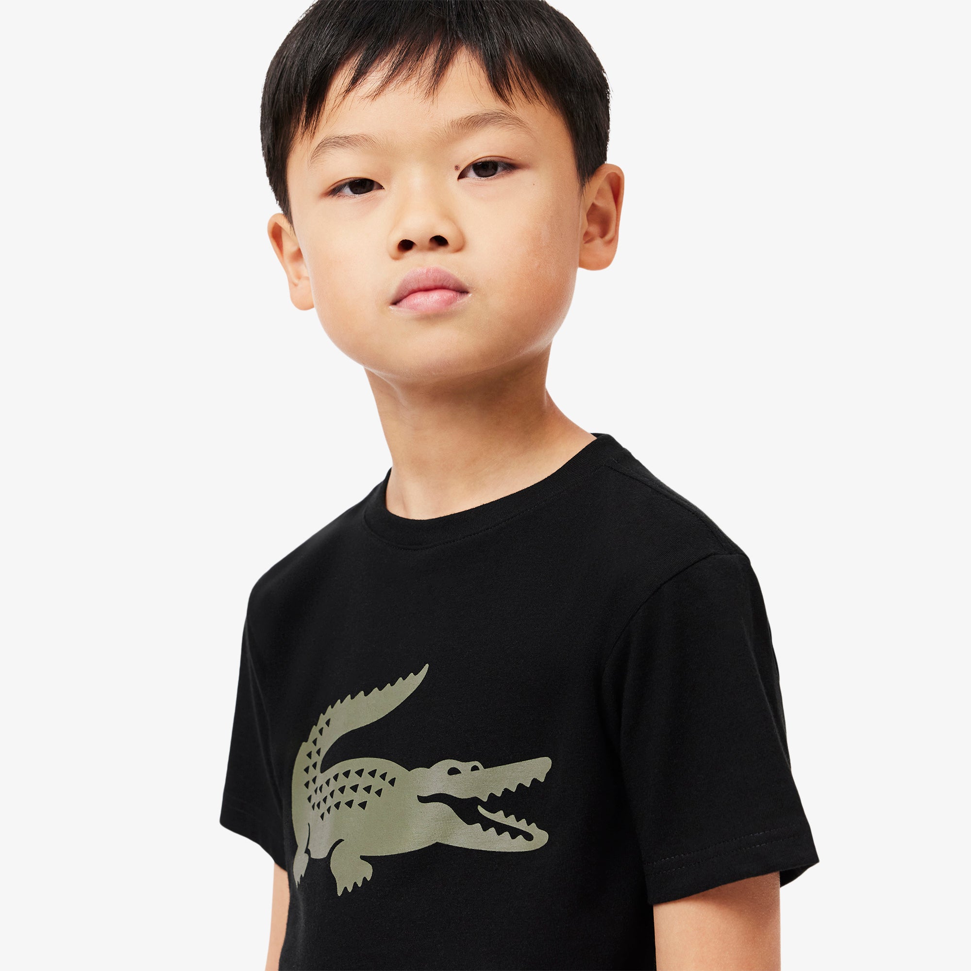 CAMISETA MASC KIDS MC LACOSTE PRETO I6Z