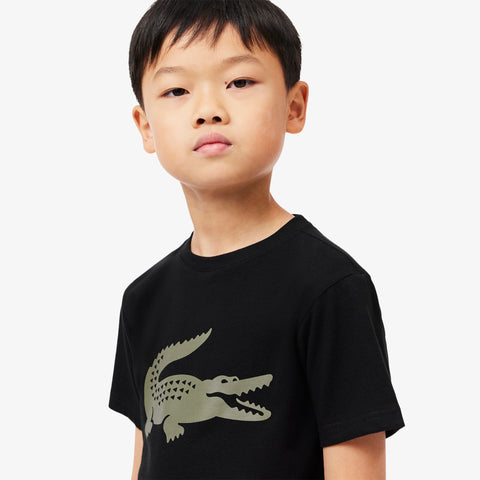 CAMISETA MASC KIDS MC LACOSTE PRETO I6Z
