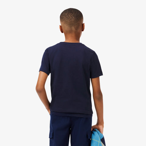 CAMISETA MASC KIDS MC LACOSTE MARINHO 166