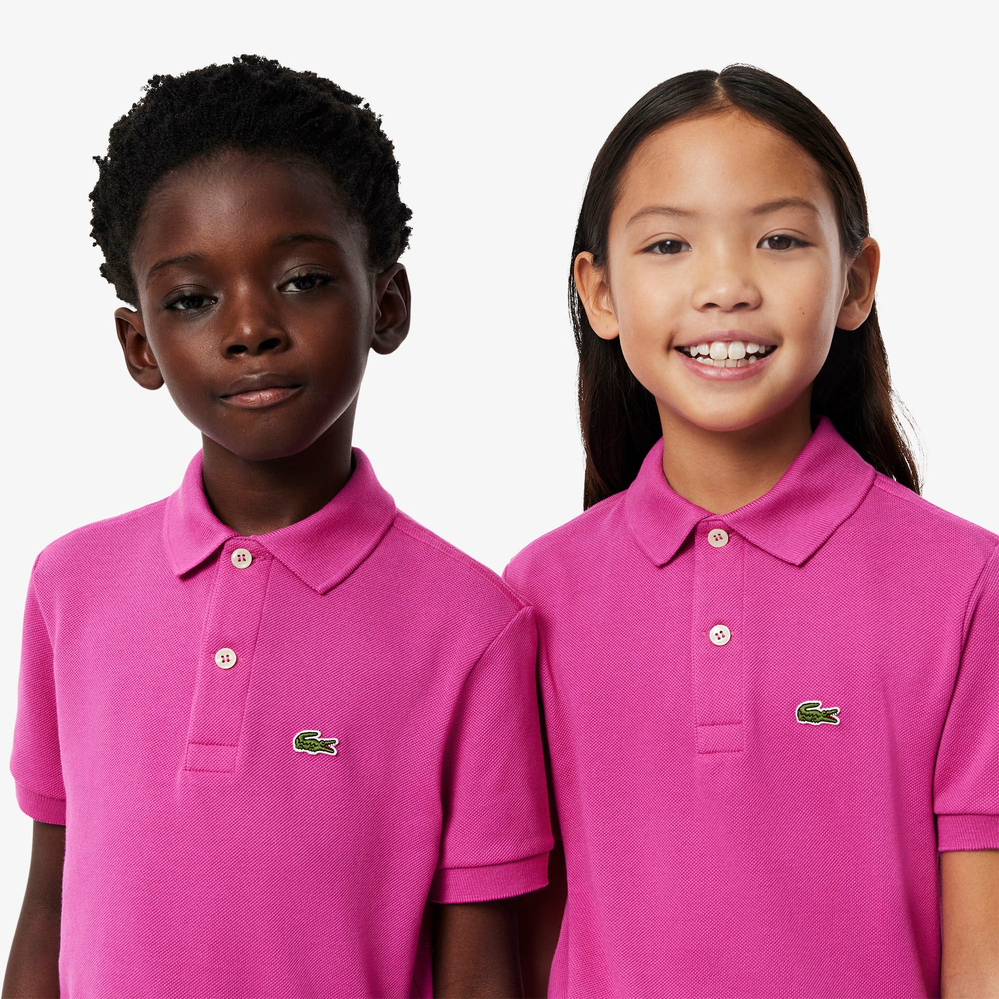 POLO MASC KIDS MC LACOSTE ROSA PINK I1L