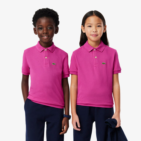 POLO MASC KIDS MC LACOSTE ROSA PINK I1L