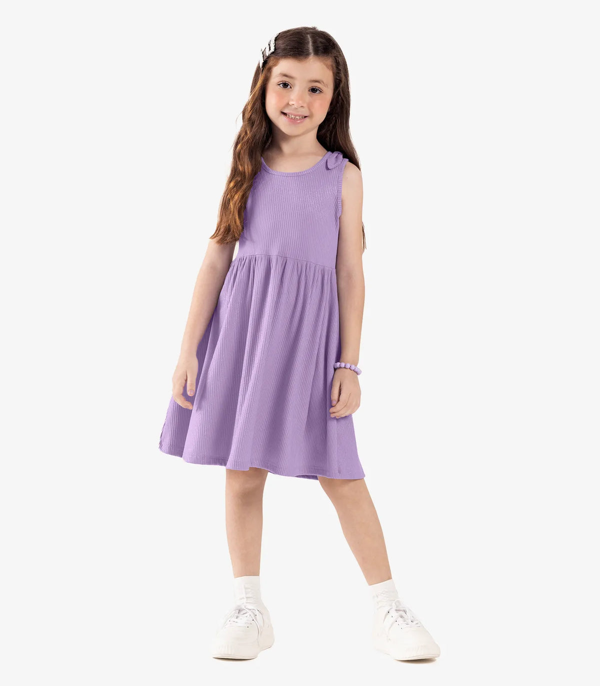 VESTIDO SM DET LACO ALCA LUREX VIOLETA CLARO