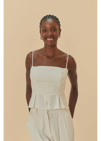BLUSA FEM ALCA PREGAS FRENTE OFF WHITE