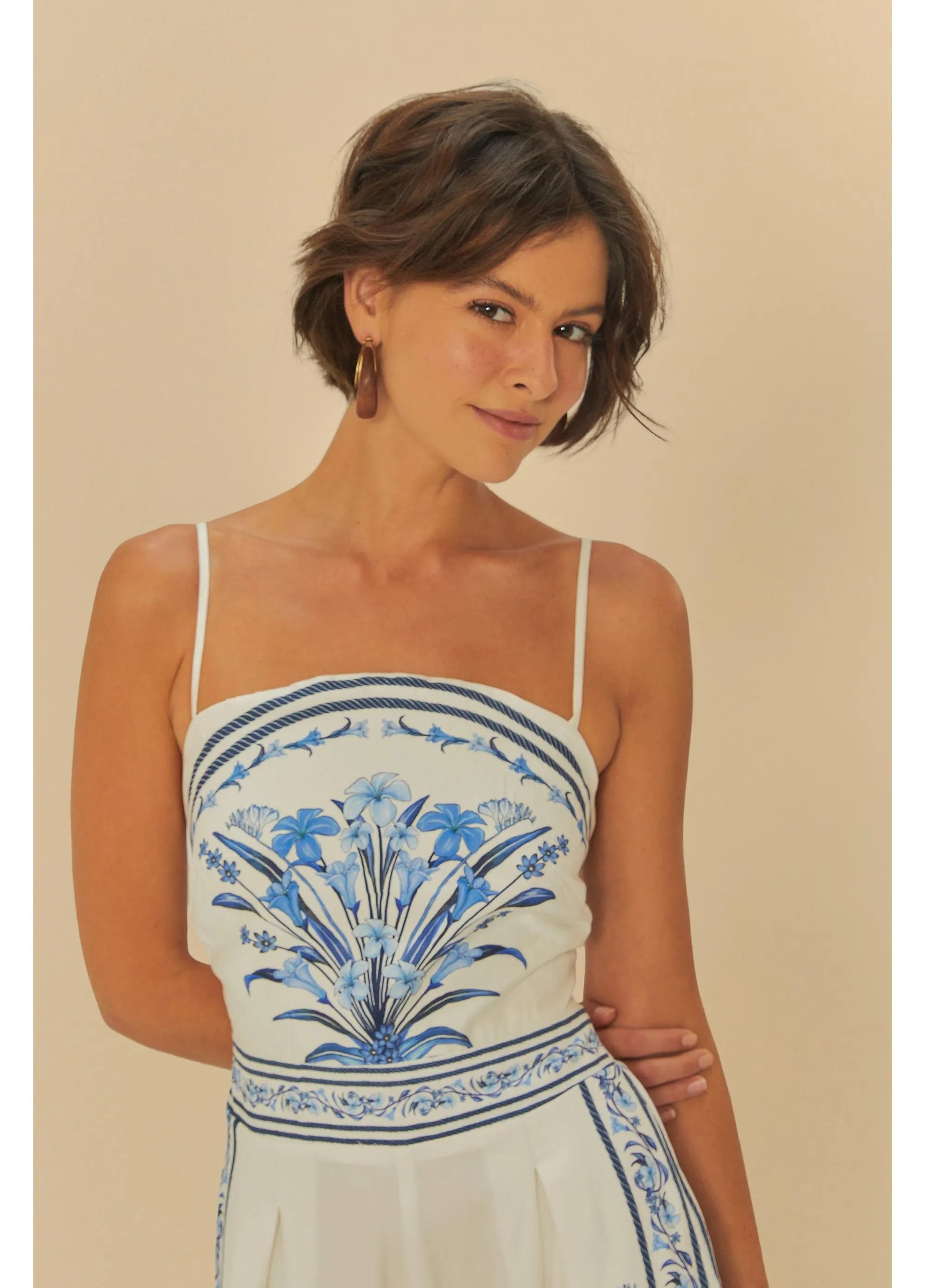 MACACAO FEM PANTALONA ANTONIA BRANCO/AZUL