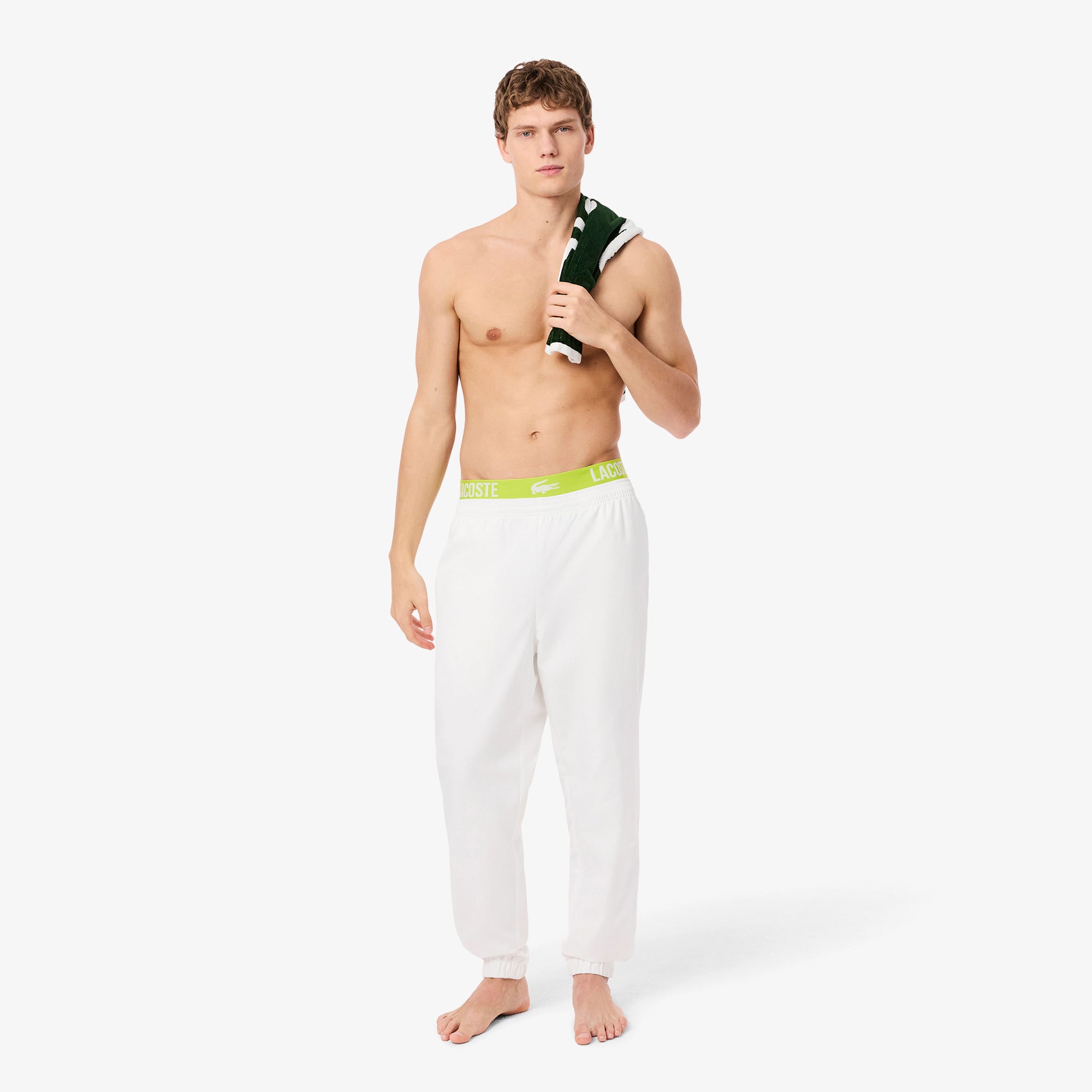 KIT 03 CUECAS BOXER CURTA LACOSTE PRETO/LIMA 9Y2