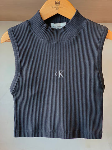 BLUSA SM CKJ FEM KIDS REGATA GOLA ALTA PRETO