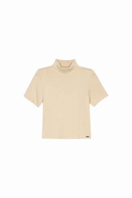 BLUSA FEM MC MALHA TRICO DE VISCOSE OFF WHITE