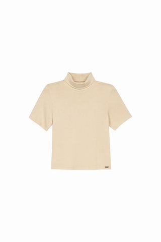 BLUSA FEM MC MALHA TRICO DE VISCOSE OFF WHITE