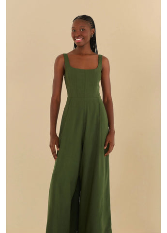 MACACAO FEM CORSELET RETO FARM VERDE MANDACARU