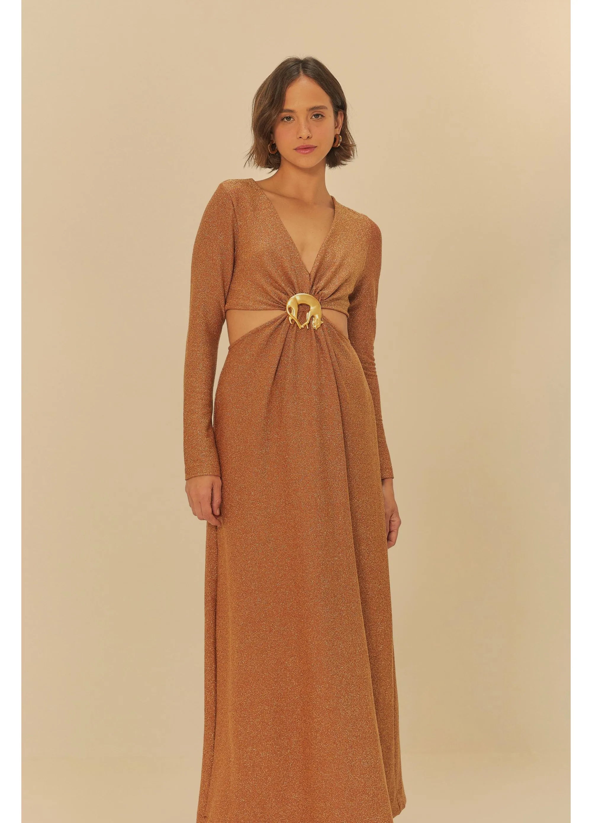 VESTIDO CROPPED FIVELA LUREX AVELA