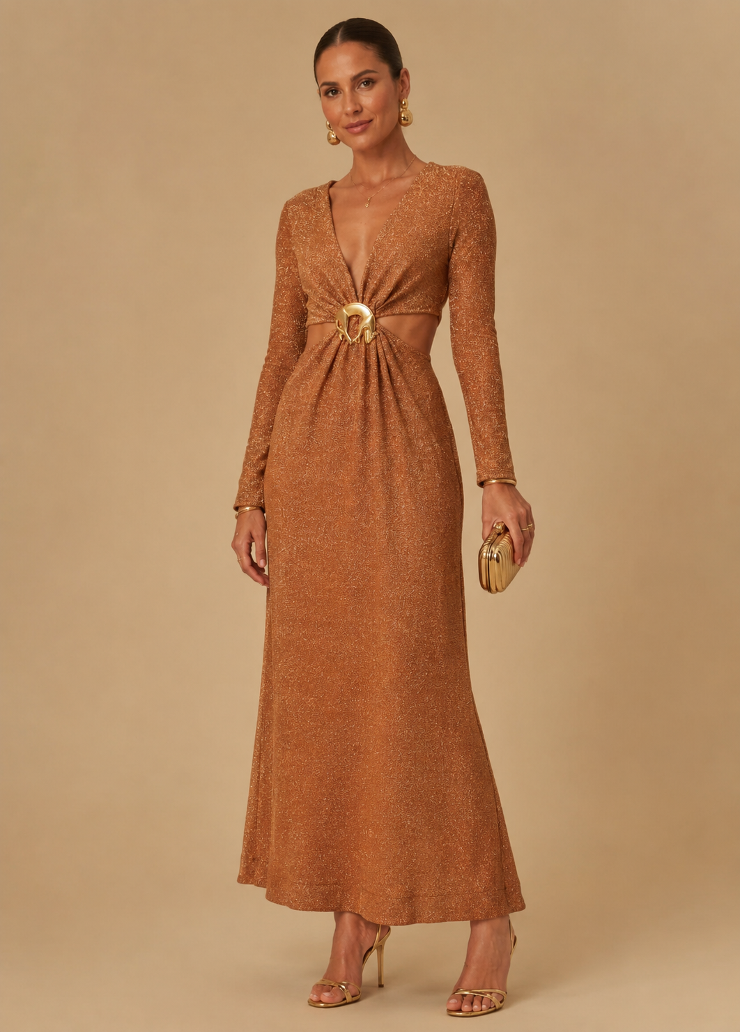 VESTIDO CROPPED FIVELA LUREX AVELA