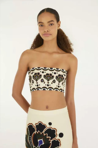 TOP RETO FLORAL ARABESQUE FARM OFF WHITE