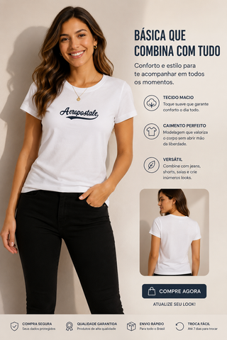 BLUSA FEM MC COTTON AEROPOSTALE BRANCO