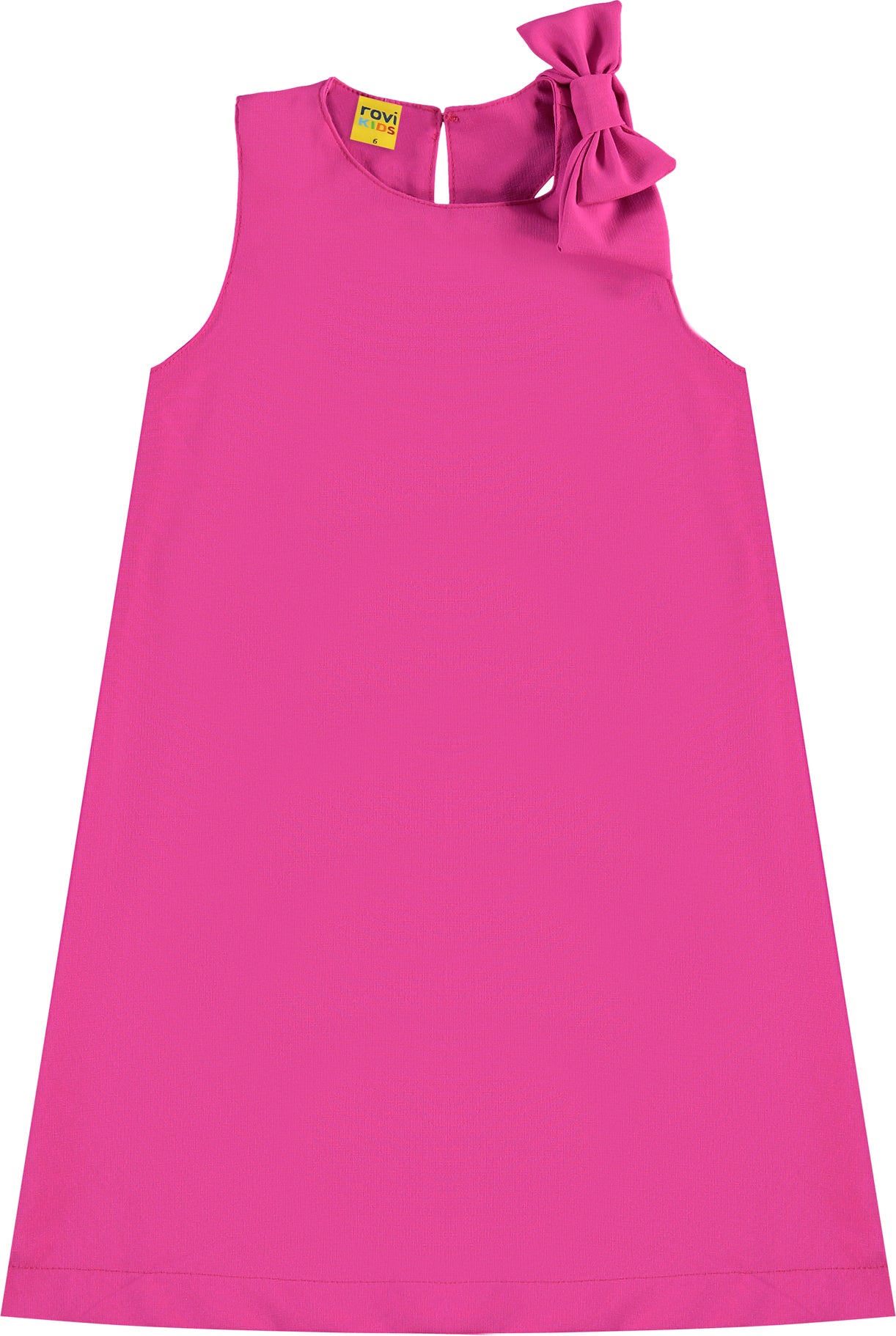 VESTIDO CREPE LIGHT DET LACO OMBRO ROSA