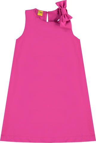 VESTIDO CREPE LIGHT DET LACO OMBRO ROSA