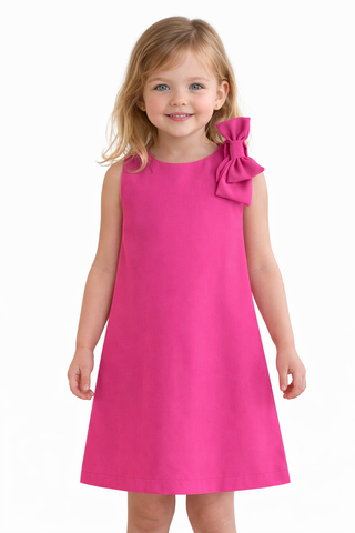 VESTIDO CREPE LIGHT DET LACO OMBRO ROSA