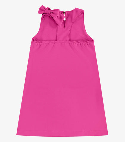 VESTIDO CREPE LIGHT DET LACO OMBRO ROSA