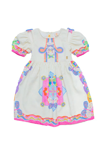 VESTIDO NAS ALTURAS ALPHABETO OFF WHITE