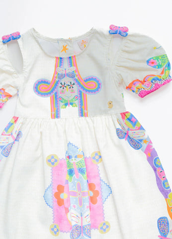 VESTIDO NAS ALTURAS ALPHABETO OFF WHITE