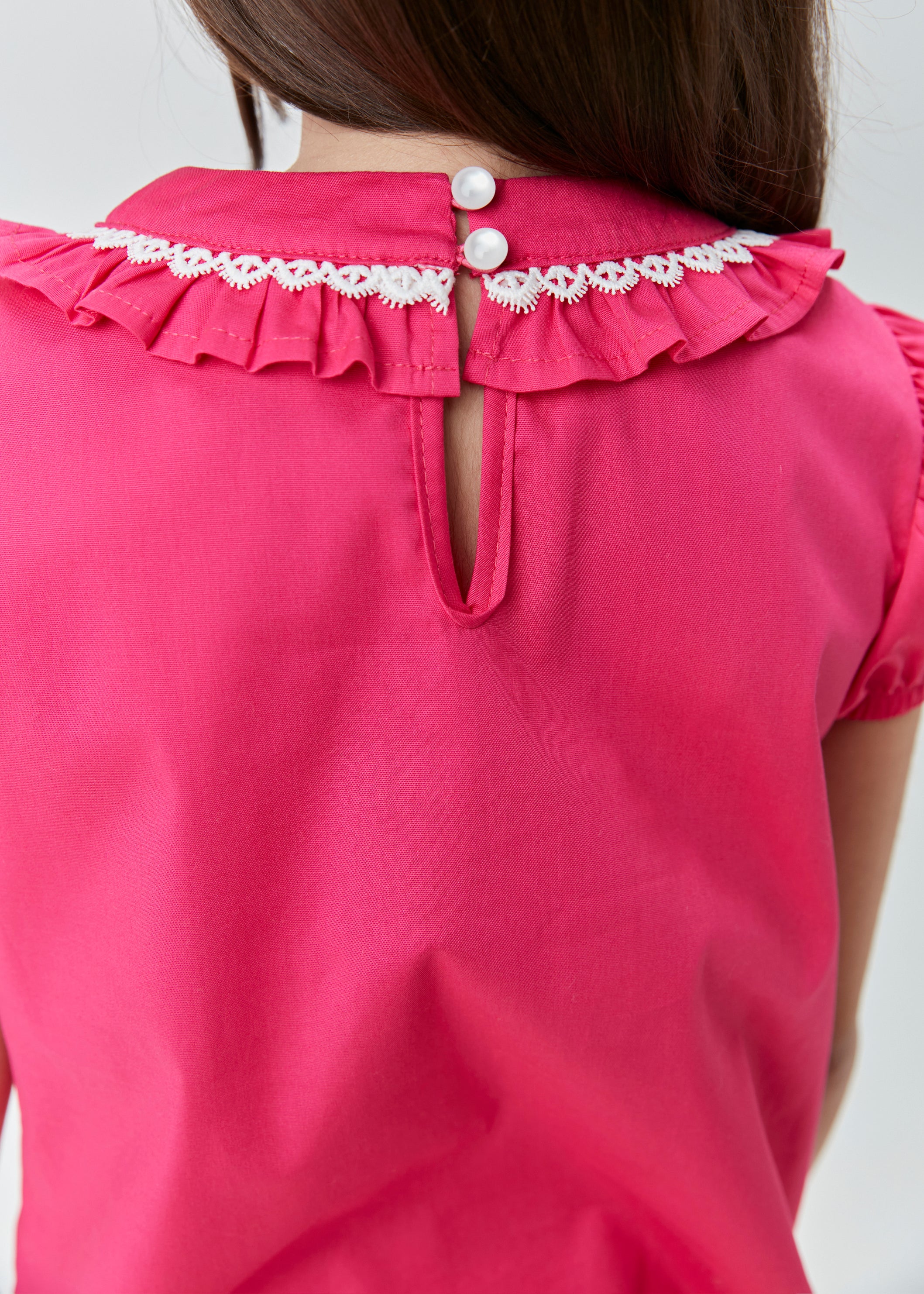 VESTIDO MC TRICOLINE DETALHE DE RENDA ROSA