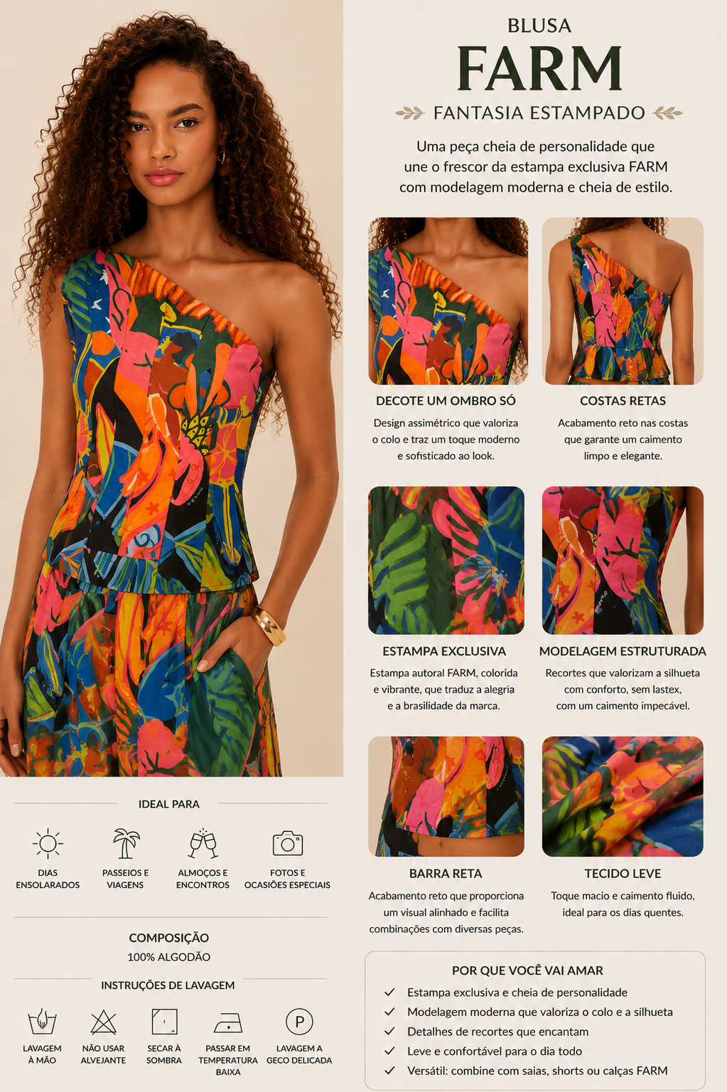 BLUSA FEM FANTASIA FARM ESTAMPADO
