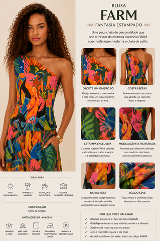 BLUSA FEM FANTASIA FARM ESTAMPADO