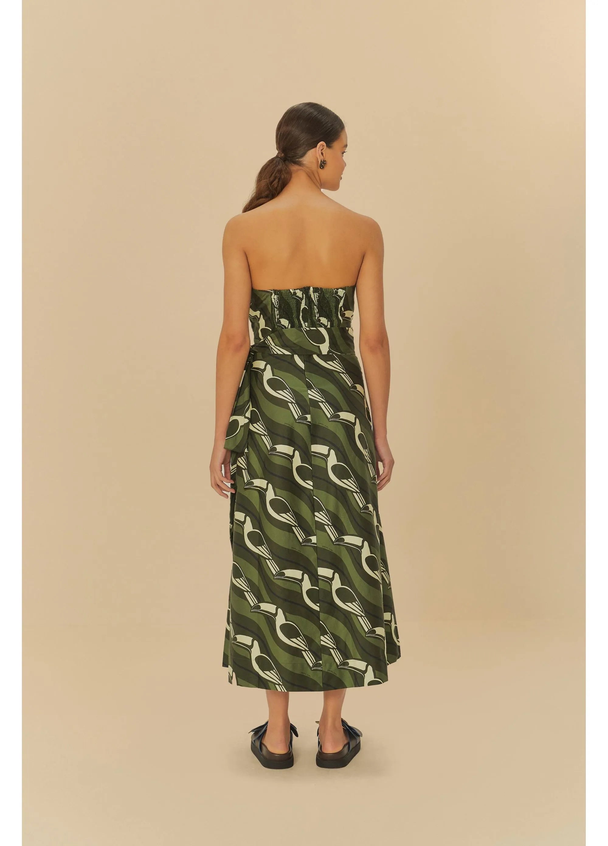 VESTIDO TUCANO GRAFICO FARM VERDE