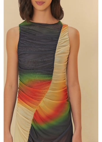 VESTIDO TULE CROPPED DEGRADE LATINA VERDE