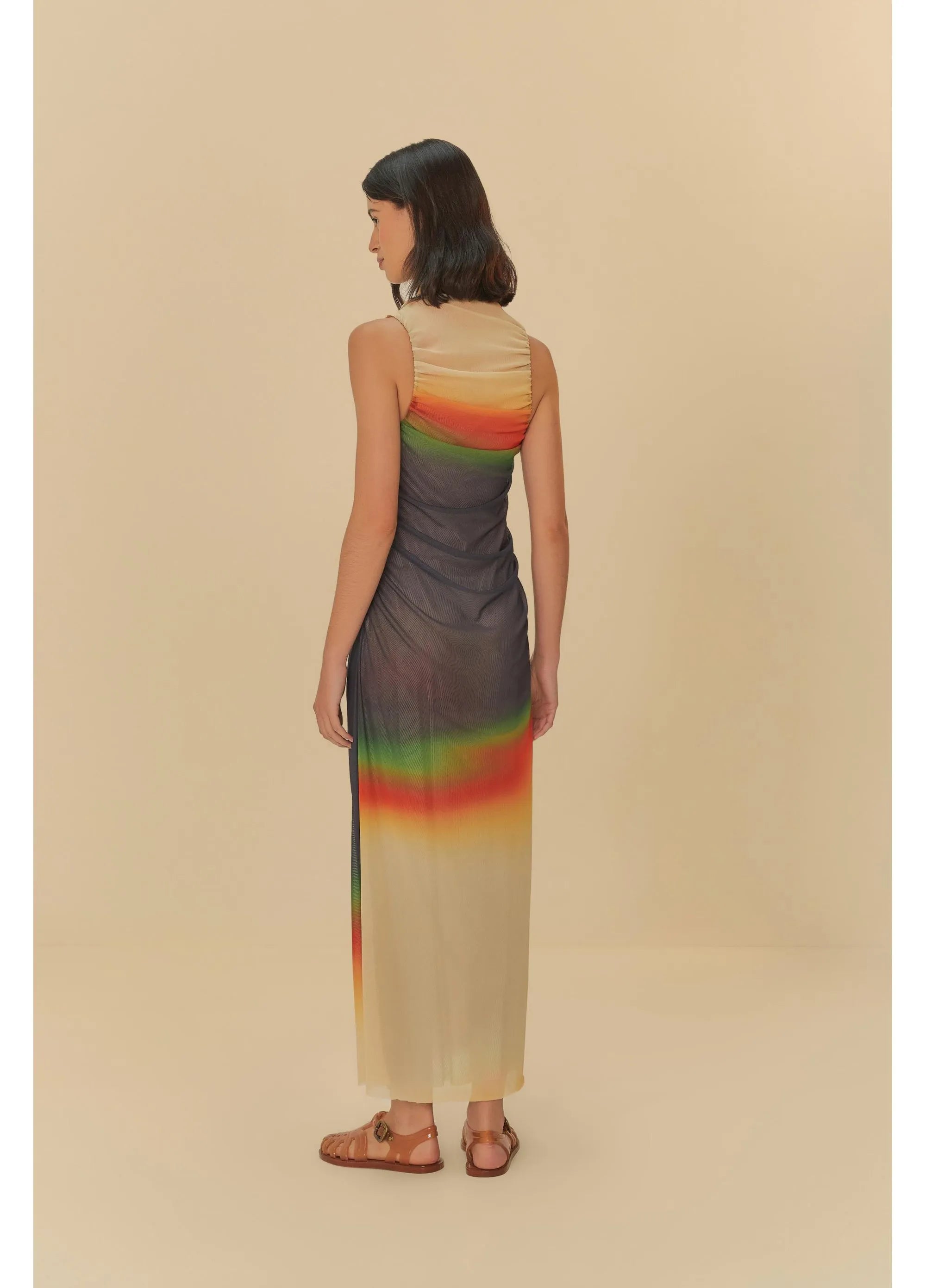 VESTIDO TULE CROPPED DEGRADE LATINA VERDE