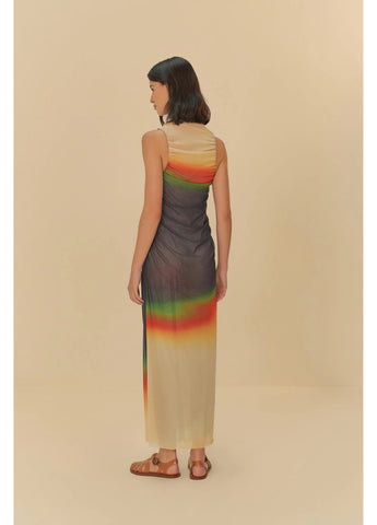 VESTIDO TULE CROPPED DEGRADE LATINA VERDE