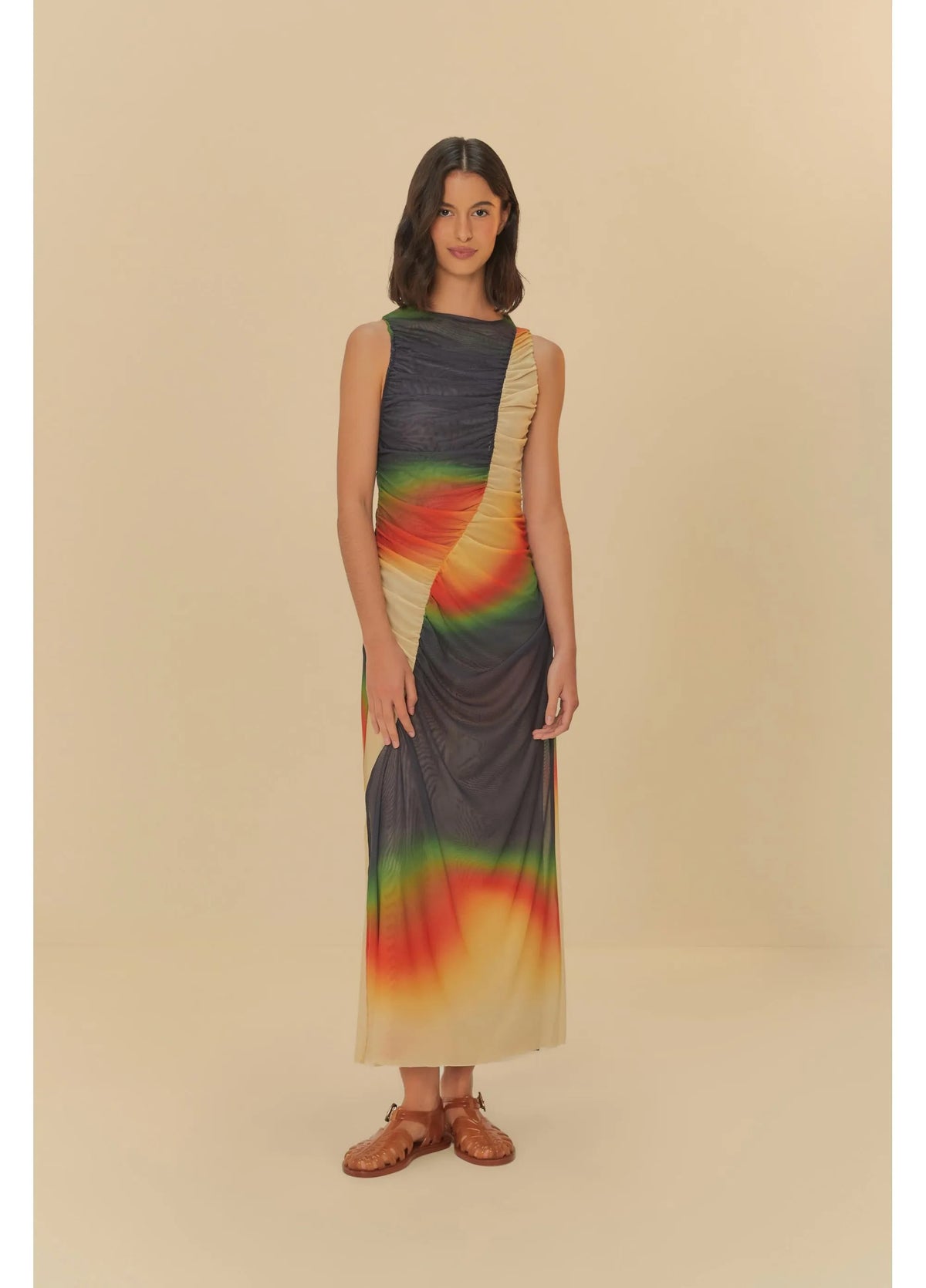 VESTIDO TULE CROPPED DEGRADE LATINA VERDE