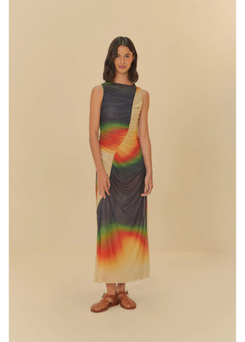 VESTIDO TULE CROPPED DEGRADE LATINA VERDE
