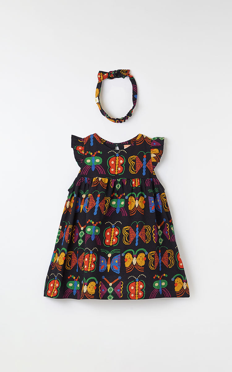 VESTIDO C FAIXA BEBE MALHA BORBOCOSMO PRETO