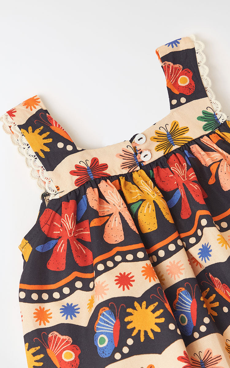 VESTIDO E CALCINHA BB FLOR COSMICA MINI ESTAMPADO