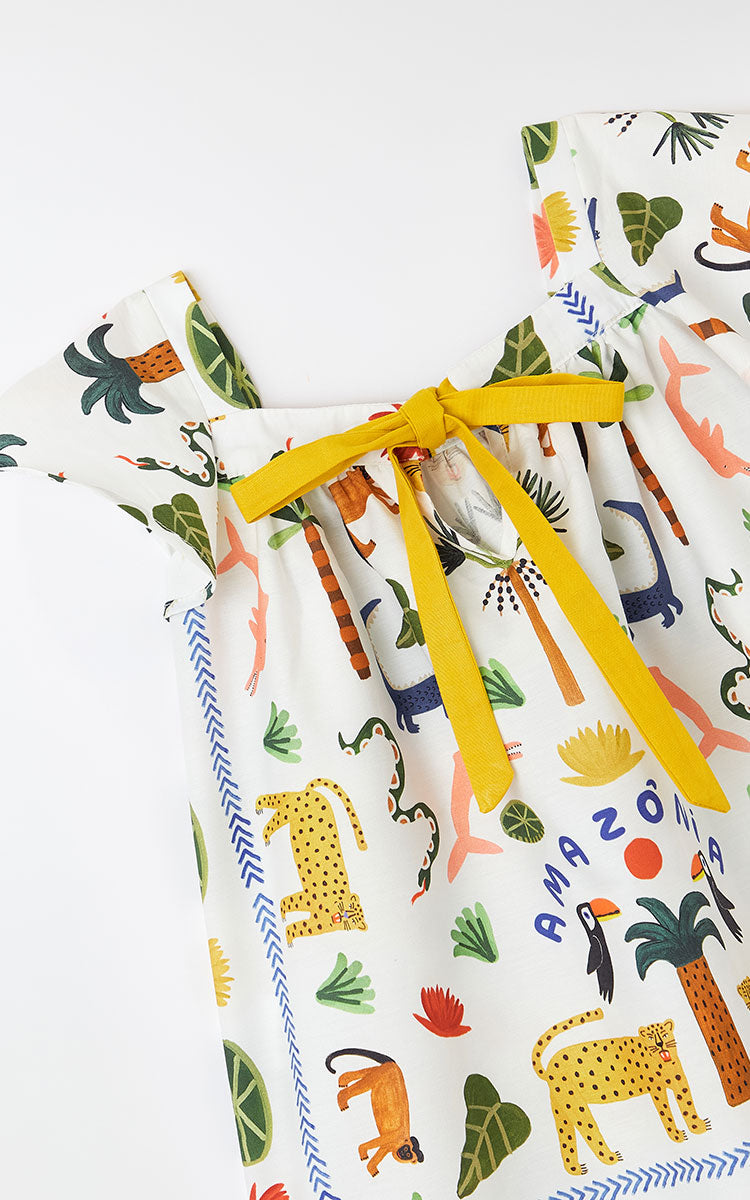VESTIDO LENCO ANIMALIA OFF WHITE