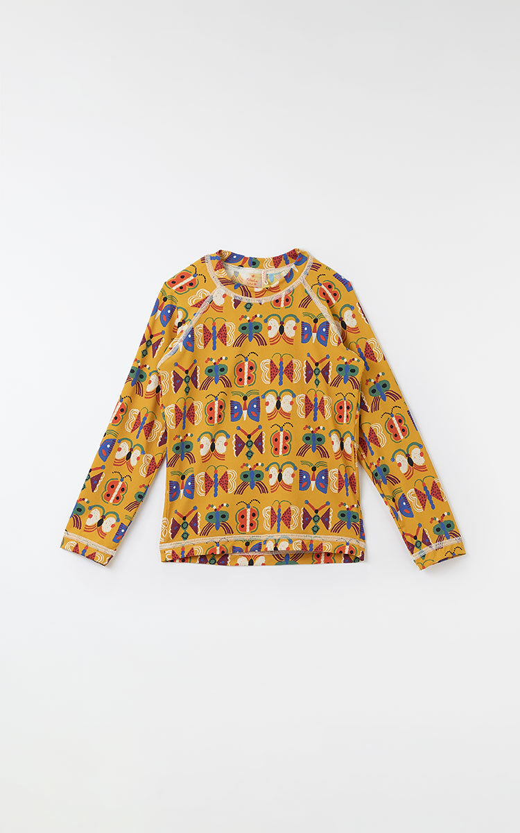BLUSA PROTECAO UV FEM BORBOCOSMO AMARELO MOSTARDA