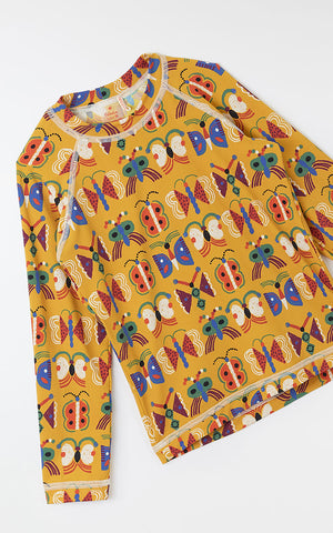 BLUSA PROTECAO UV FEM BORBOCOSMO AMARELO MOSTARDA