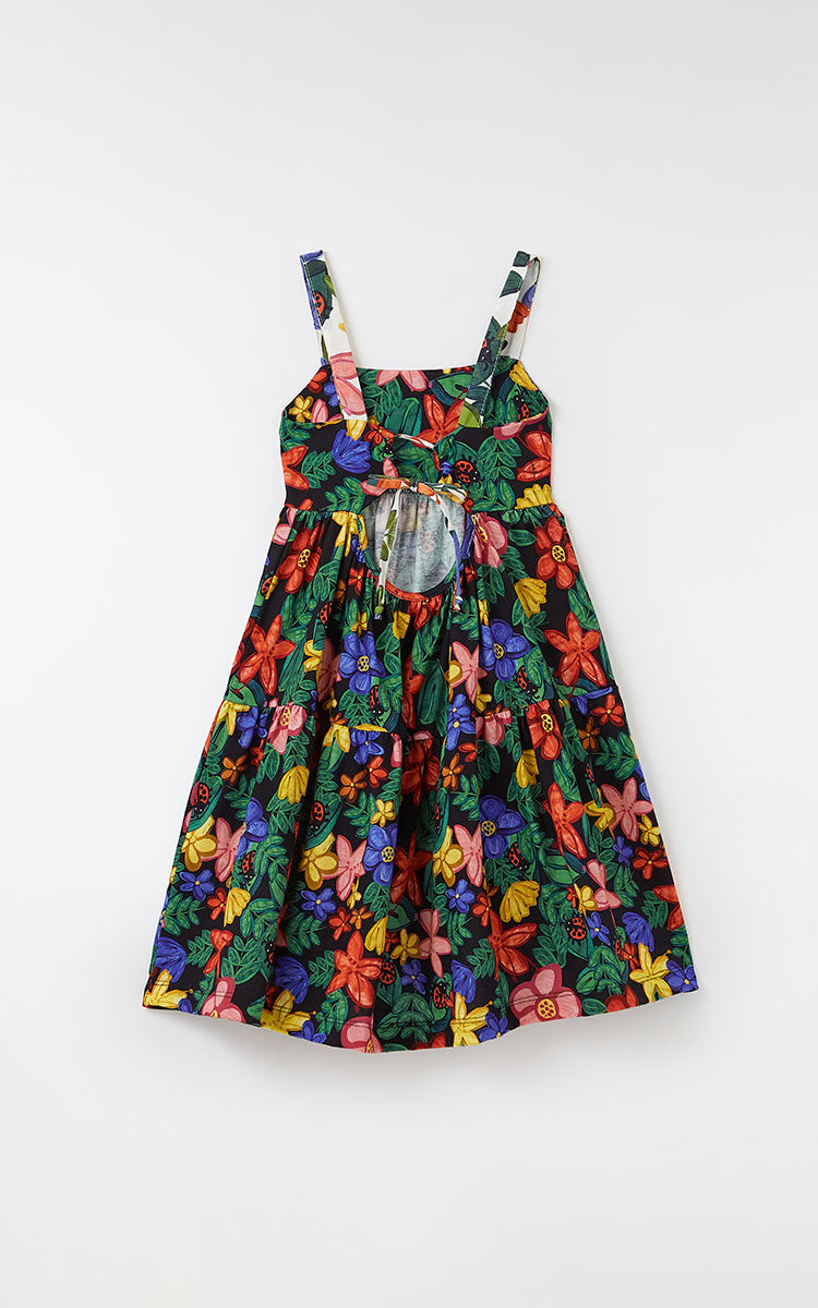 VESTIDO MALHA RAMO DE FLOR FABULA PRETO