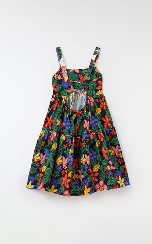 VESTIDO MALHA RAMO DE FLOR FABULA PRETO