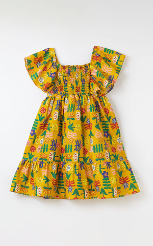 VESTIDO FLORINDO FABULA AMARELO MOSTARDA