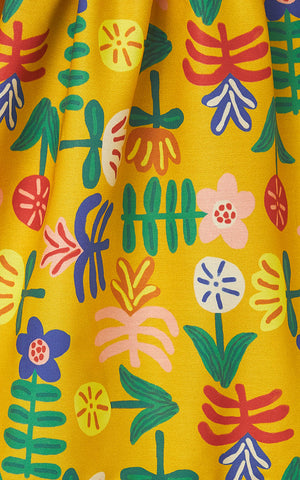 VESTIDO FLORINDO FABULA AMARELO MOSTARDA