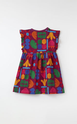 VESTIDO MALHA MAIS FLORES FABULA UVA