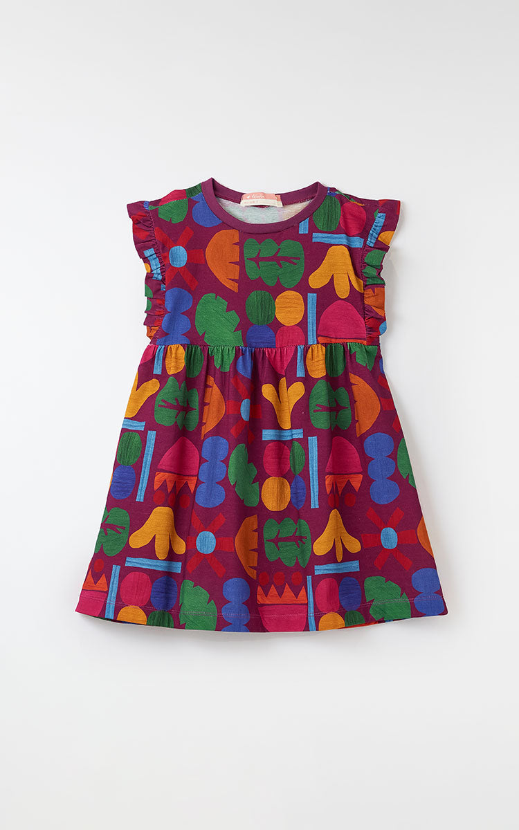 VESTIDO MALHA MAIS FLORES FABULA UVA