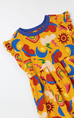 VESTIDO MALHA COSMO FABULA AMARELO MOSTARDA
