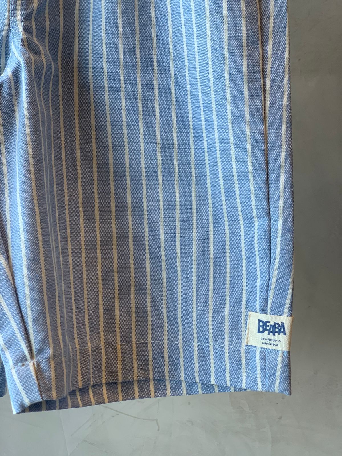 CONJ MAS CAM MALHA E BERM SARJA LIST AZUL CLARO