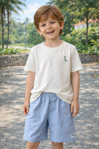 CONJ MAS CAM MALHA E BERM SARJA LIST AZUL CLARO