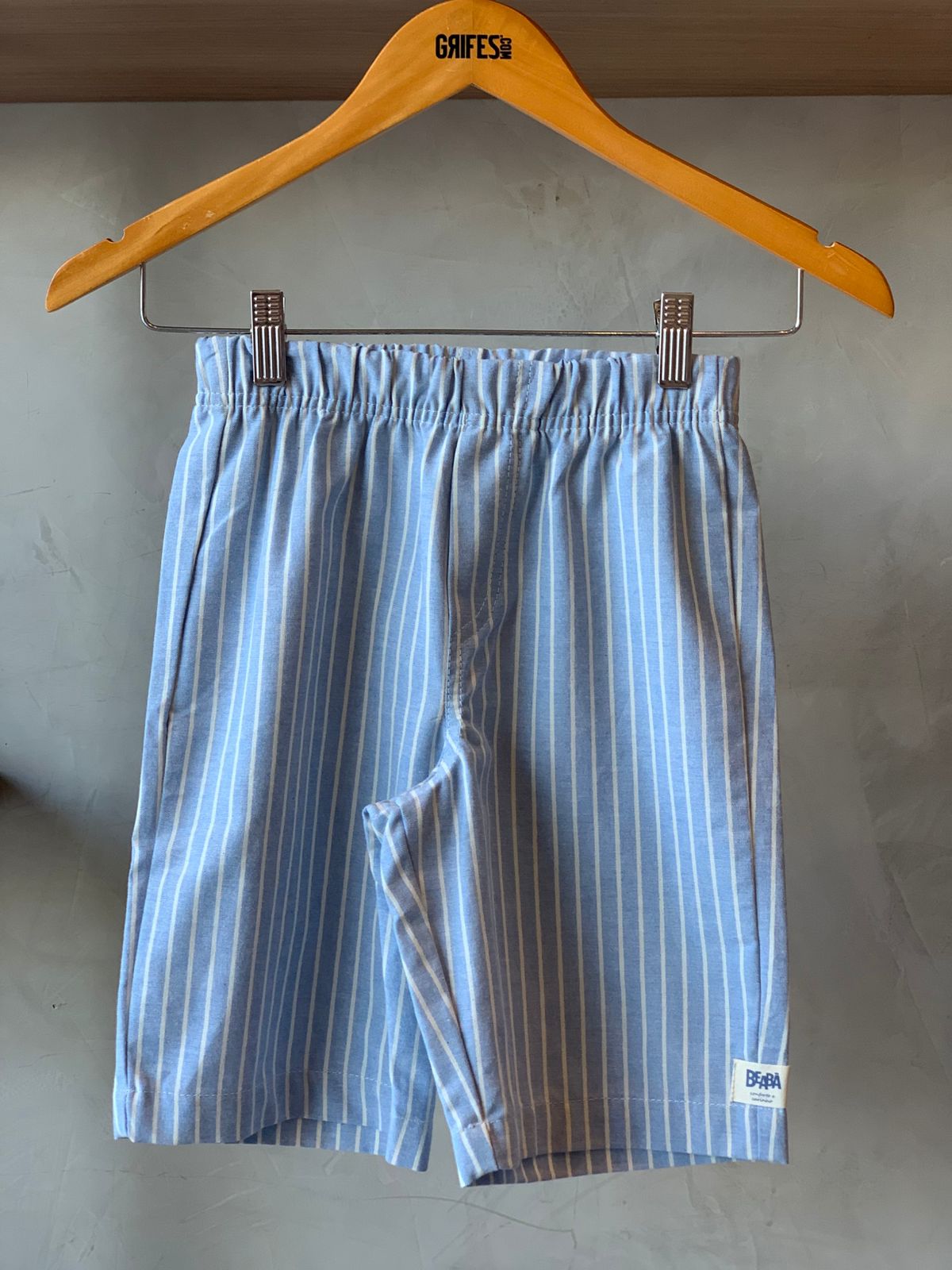 CONJ MAS CAM MALHA E BERM SARJA LIST AZUL CLARO