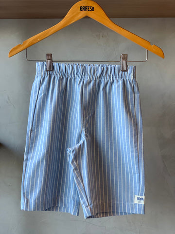 CONJ MAS CAM MALHA E BERM SARJA LIST AZUL CLARO