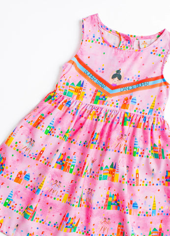 VESTIDO REINO DE MUITAS CORES ROSA