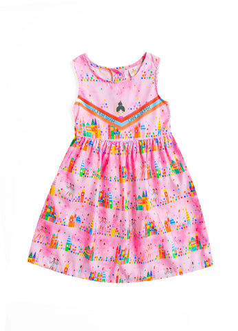 VESTIDO REINO DE MUITAS CORES ROSA